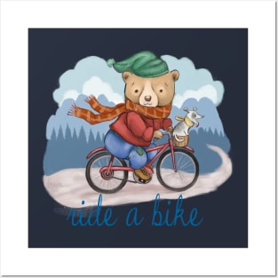 Bear On A Bike Posters and Art